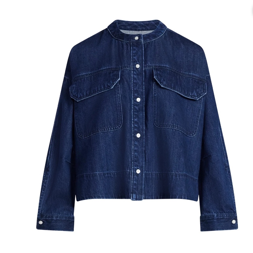 Scoop Women's Cropped Oversized Button-Down Shirt